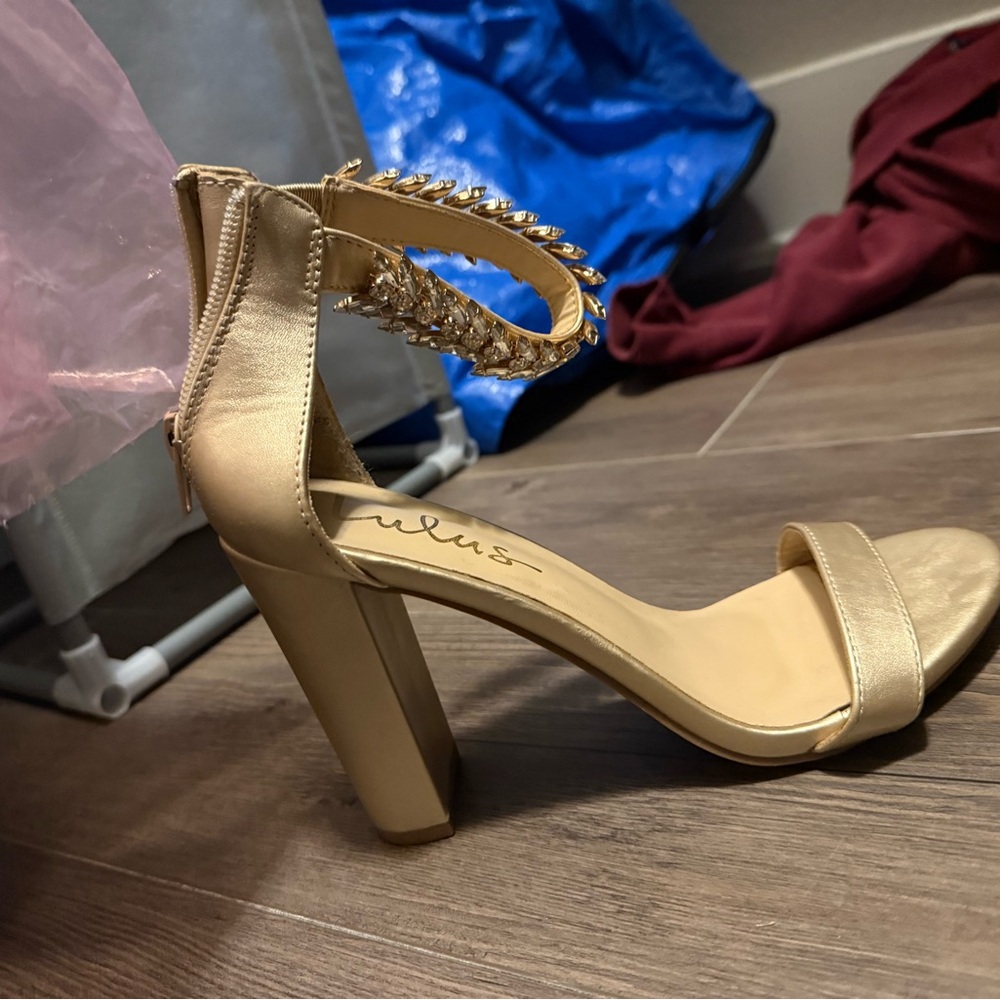 Gold High Heel Sandals
